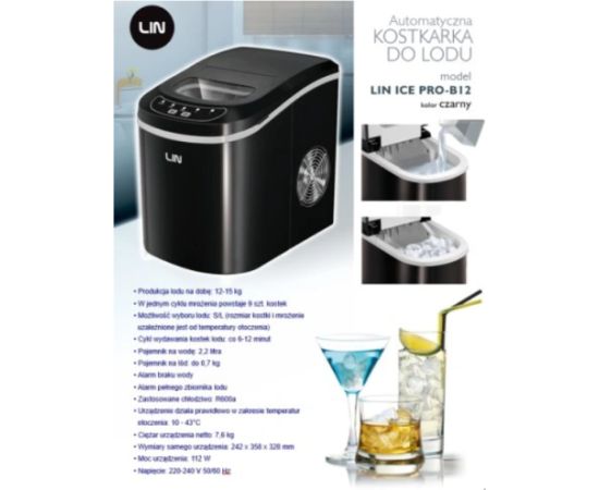 Portable ice maker LIN ICE PRO-B12 black