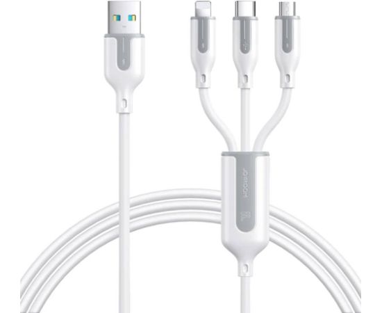 USB cable Joyroom S-1T3066A15, 3 in 1, 66W/Cable 1,2m (white)
