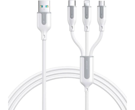 USB cable Joyroom S-1T3018A15, 3 in 1, 3.5A/Cable 1,2m (white)