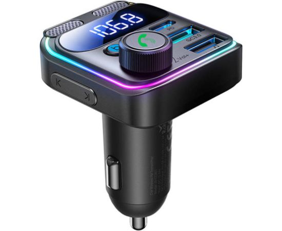 FM Transmitter for Car Joyroom JR-CCB01, Dual-Mic, 48W (Black)