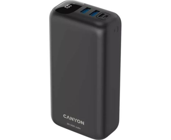 Powerbank Canyon PB - 301 30000mAh Li-poly battery, Input Micro: DC5V/2A, 9V/2A Input Type c PD :DC5V/3A, 9V/2A Output Type C PD:5V/3A,9V/2.2A,12V/1.5AOutput USB A1+USBA 2: 5V3A,5V/4.5A,4.5V/5A,9V2A,12V1.5A,22.5W quick charging cable 0.