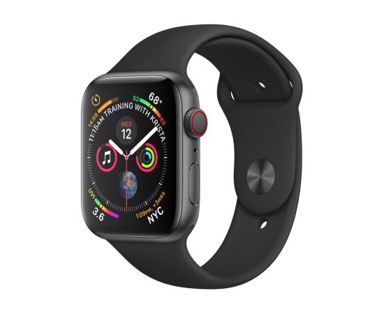 Apple Watch Series 4 44mm Aluminium GPS+Cellular - SPACE GRAY (Atjaunināts, stāvoklis labi)