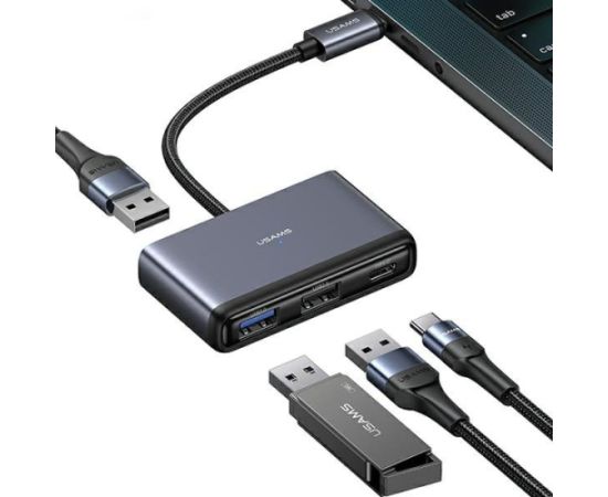 Usams 4in1 Adapteris 2xUSB 2.0 / USB 3.0 / USB-C Hubs