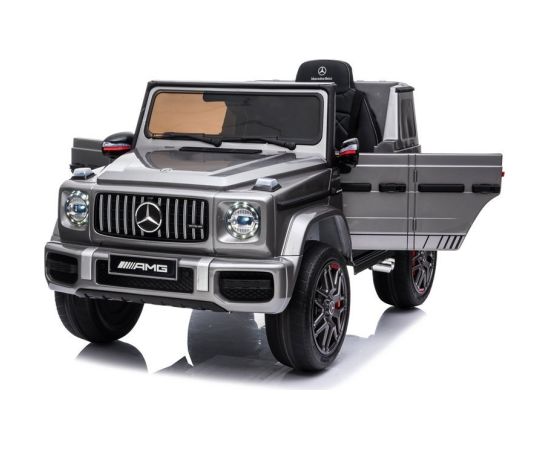 Mercedes G63 vienvietīgs elektromobilis bērniem, sudraba krāsā