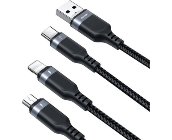Cable USB Multi-Use Joyroom S-1T3018A18 3w1 / 3,5A / 1,2m  (black)