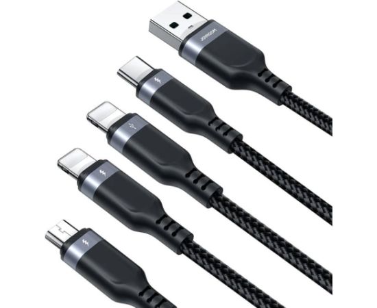 USB  data cable Joyroom  S-1T4018A18 4in1 USB-C / Lightning / 3.5A /1.2m  (black)