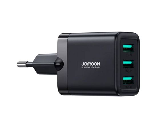 Wall charger Joyroom JR-TCN02, 3.4A 3xUSB (black)