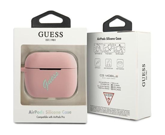 Guess GUACAPLSVSPG AirPods Pro cover różowo zielony|pink green Silicone Vintage