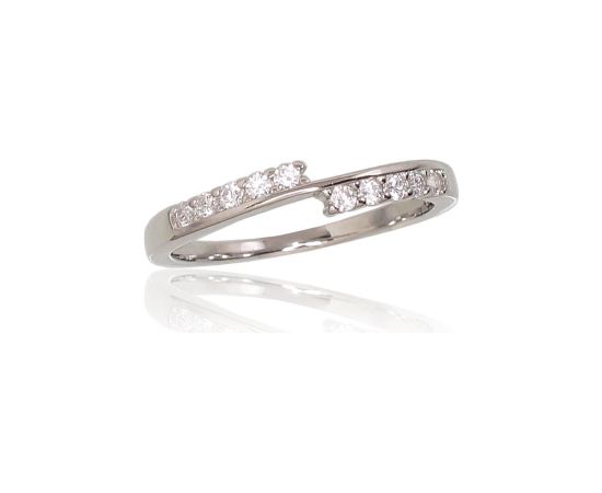 Серебряное кольцо #2101644(PRh-Gr)_CZ, Серебро 925°, родий (покрытие), Цирконы, Размер: 15.5, 1.2 гр.