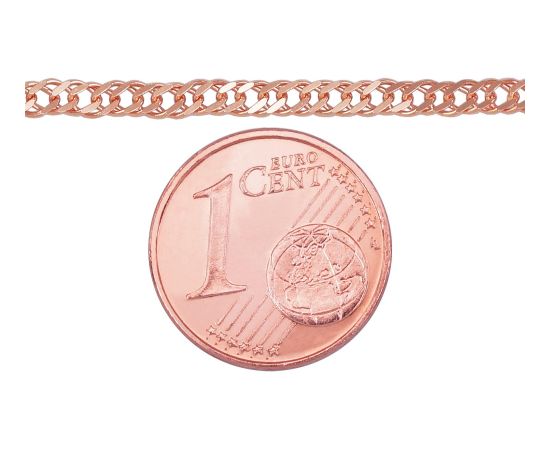 Золотая цепочка Двойной ромб 2.5 мм, алмазная обработка граней #1400042(Au-R), Красное Золото 585°, длина: 55 см, 5.1 гр.
