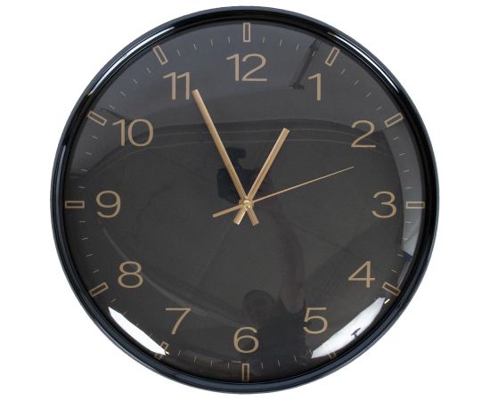 Wall clock CLASSY D36cm, black/gold
