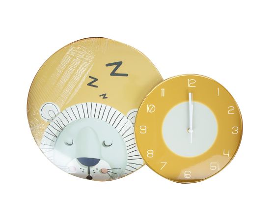 Wall clock FUN LION with a picture 40x60cm