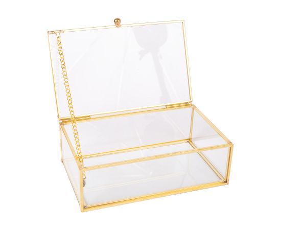 Glass box BERYL 13,5x12xH5cm, golden