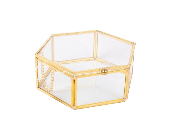 Stikla kaste BERYL 15x9xH5cm, zelta