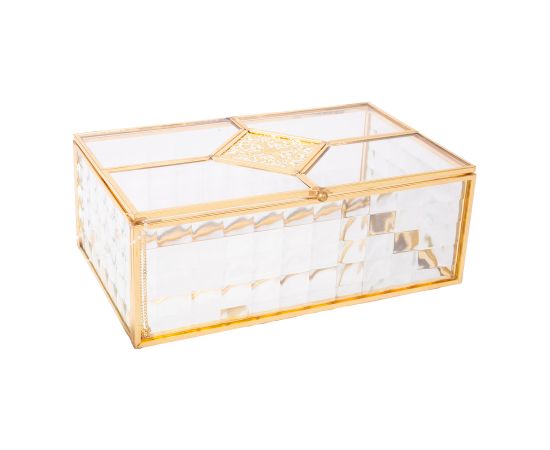 Stikla kaste BERYL 20x12xH7,5cm, zelta