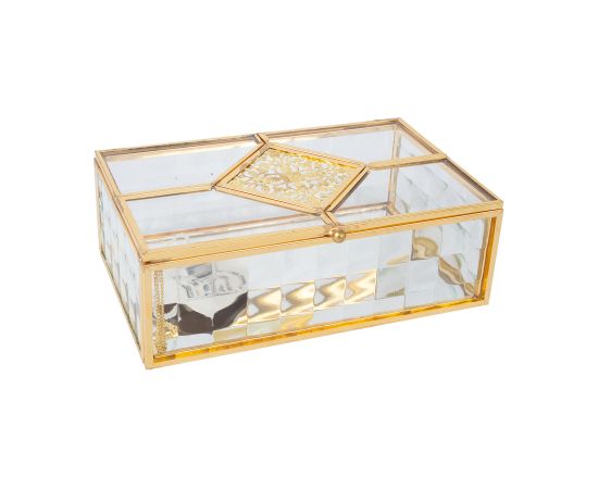 Stikla kaste BERYL 16x10xH5,5cm, zelta