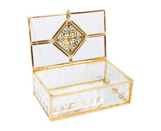Stikla kaste BERYL 16x10xH5,5cm, zelta