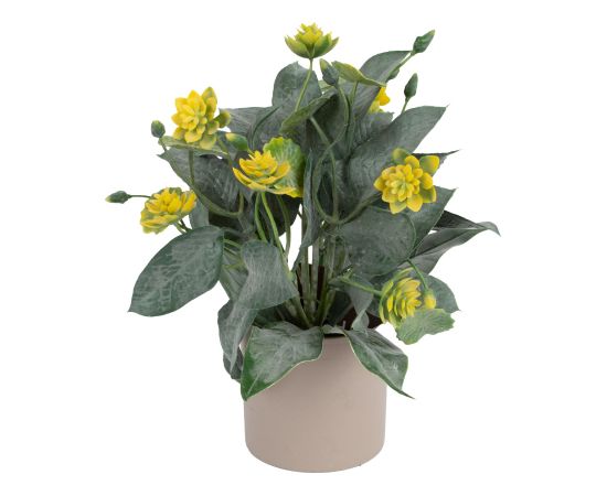 Artificial flower GREENLAND in pot, tropcal, mix