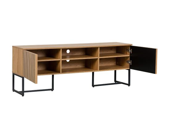 TV table HAMPTON 160x40xH60cm, melamine with oak bark