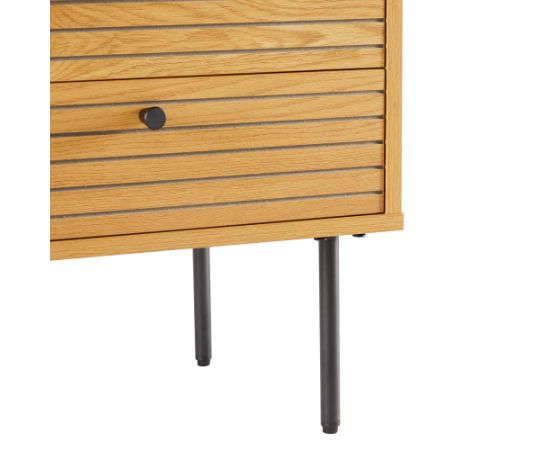 Night stand LINE with 2-drawers 50x40xH50cm, melamine with oak bark