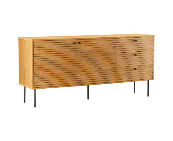 Kumode LINE 150x40xH74cm, melamīns ar ozola rakstu