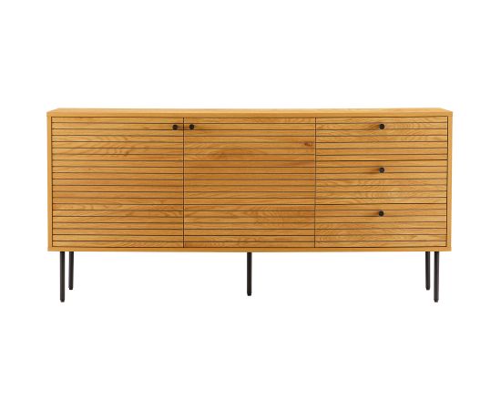 Sideboard LINE 150x40xH74cm, melamine with oak bark