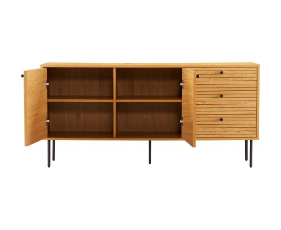 Kumode LINE 150x40xH74cm, melamīns ar ozola rakstu