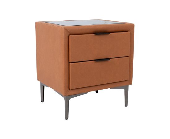 Night stand LENA 50,5x41xH54cm, cognac brown