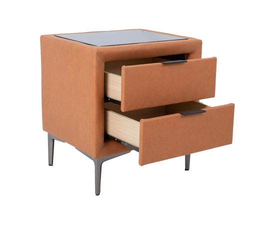Night stand LENA 50,5x41xH54cm, cognac brown