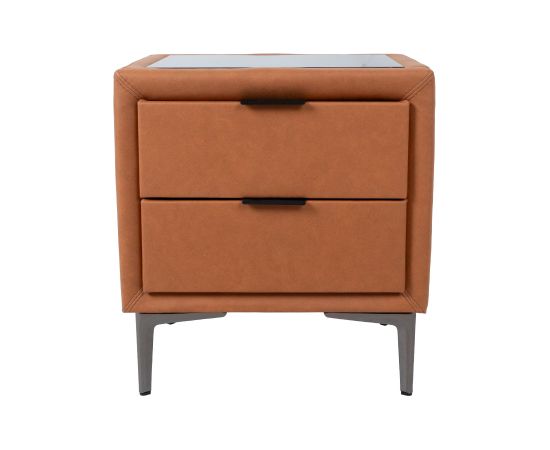 Night stand LENA 50,5x41xH54cm, cognac brown