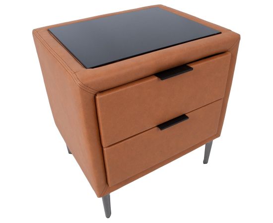 Night stand LENA 50,5x41xH54cm, cognac brown
