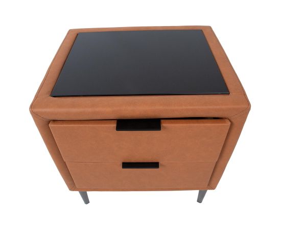 Night stand LENA 50,5x41xH54cm, cognac brown