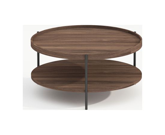 Coffee table CINDY D80xH40cm, melamine light walnut