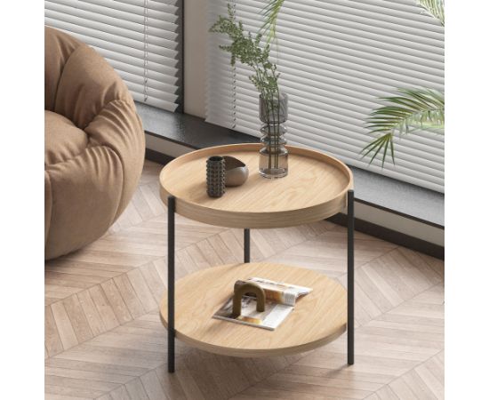 Coffee table CINDY D50xH45cm, melamine oak