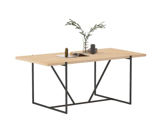 Dining table CINDY 180x90xH75cm, melamine oak