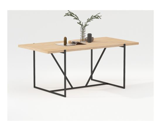 Edamistabas galds CINDY 180x90xH75cm, melamina ozols