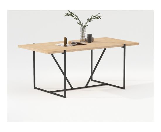 Dining table CINDY 180x90xH75cm, melamine oak