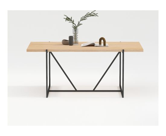 Dining table CINDY 180x90xH75cm, melamine oak