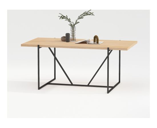 Dining table CINDY 180x90xH75cm, melamine oak