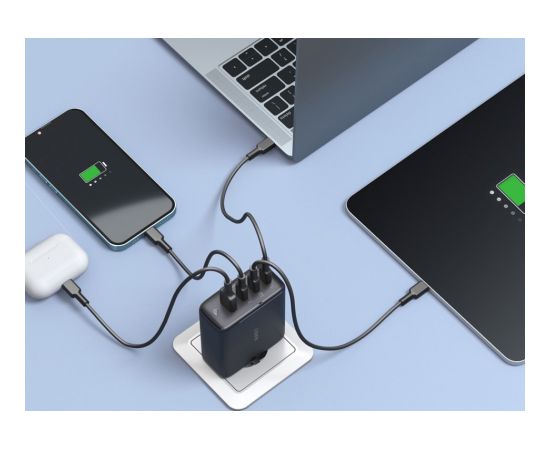 Wall charger AUKEY PA-B7S Omnia II GaN 3xUSB-C 1xUSB-A PD 3.0 PPS 100W