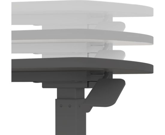 Desk ERGO with one leg, manual, black