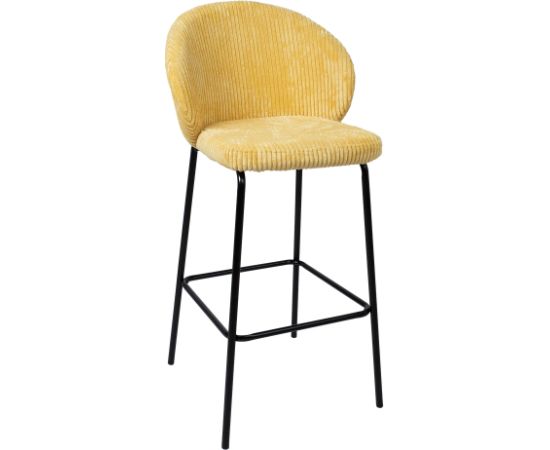 Bar chair ZIVA yellow corduroy