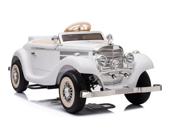 Divvietīgs elektromobilis Retro Mercedes 540K, balts Детский электромобиль