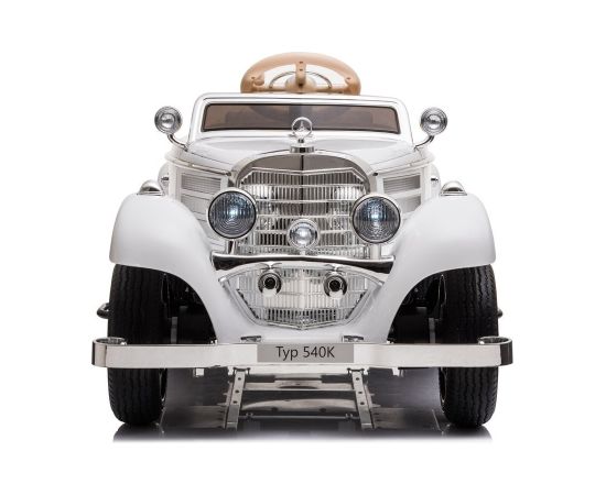 Divvietīgs elektromobilis Retro Mercedes 540K, balts Детский электромобиль