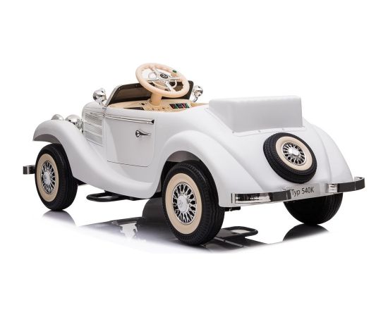 Divvietīgs elektromobilis Retro Mercedes 540K, balts Детский электромобиль