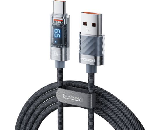 Зарядный кабель Toocki A-C, 1 м, 66 Вт (серый)