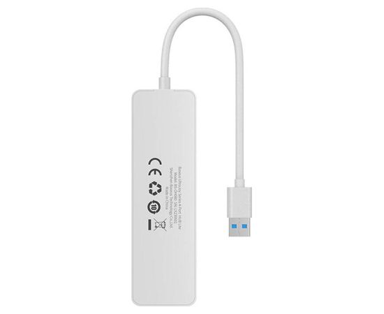 4in1 Hub Baseus  UltraJoy Lite USB-A to USB 3.0 15cm (white)