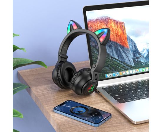 OEM Наушники Borofone BO18 Cat Ear bluetooth черный