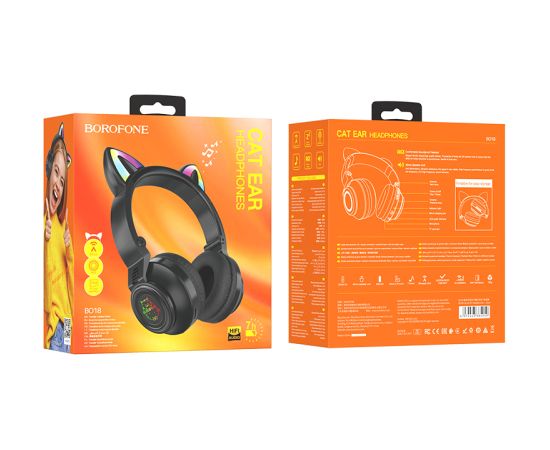 OEM Наушники Borofone BO18 Cat Ear bluetooth черный