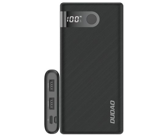 Dudao power bank 10000 mAh 2x USB | USB Type C | micro USB 2 A with LED screen black (K9Pro-02)